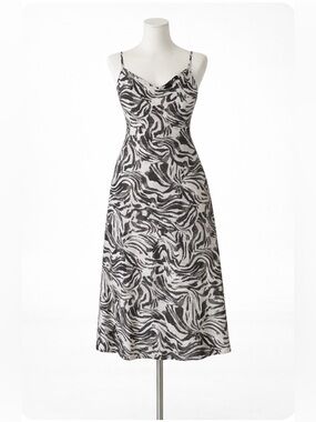 Forever 21 Dress Womens Animal Sheath Print Slip Midi Adjustable Straps Sz Small